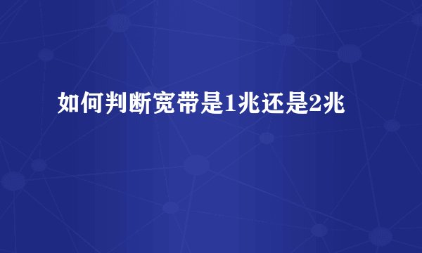 如何判断宽带是1兆还是2兆