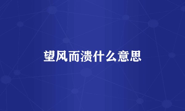 望风而溃什么意思