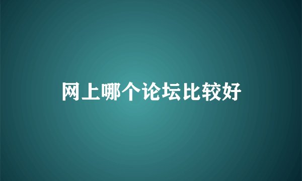 网上哪个论坛比较好