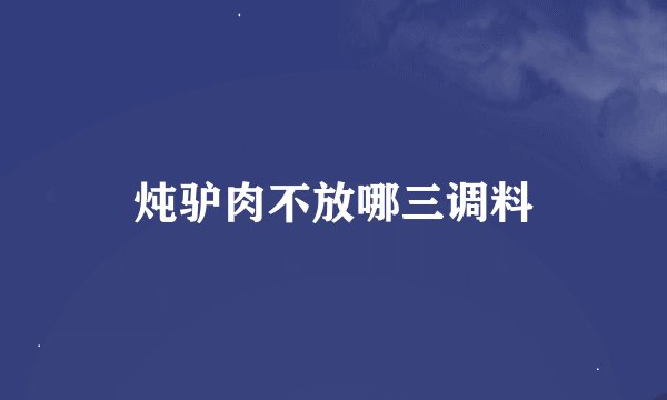 炖驴肉不放哪三调料