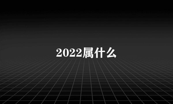 2022属什么