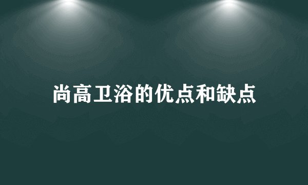 尚高卫浴的优点和缺点