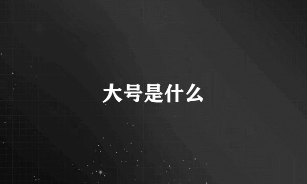 大号是什么