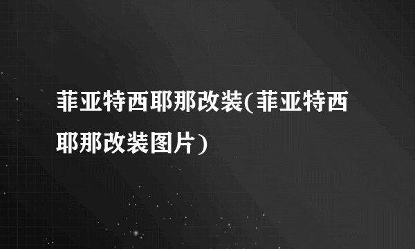 菲亚特西耶那改装(菲亚特西耶那改装图片)