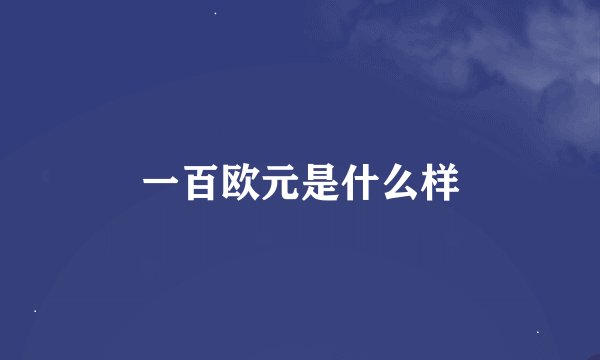 一百欧元是什么样