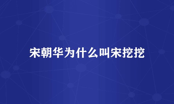宋朝华为什么叫宋挖挖