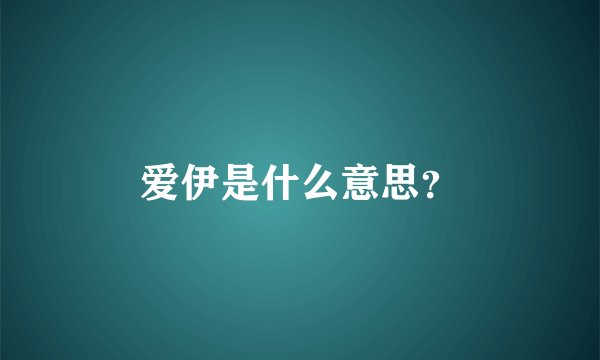 爱伊是什么意思？
