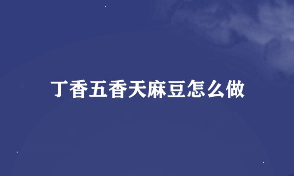 丁香五香天麻豆怎么做