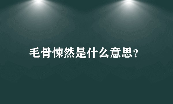 毛骨悚然是什么意思？