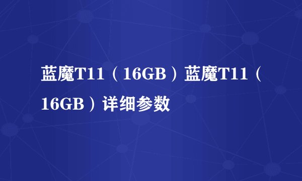 蓝魔T11（16GB）蓝魔T11（16GB）详细参数