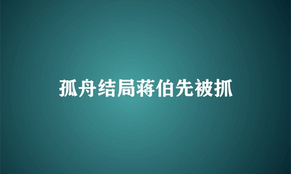 孤舟结局蒋伯先被抓