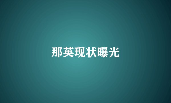 那英现状曝光