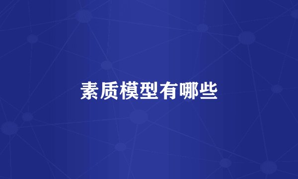 素质模型有哪些