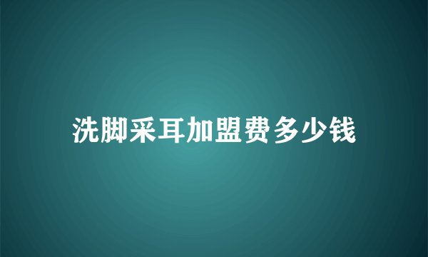 洗脚采耳加盟费多少钱