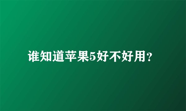 谁知道苹果5好不好用？