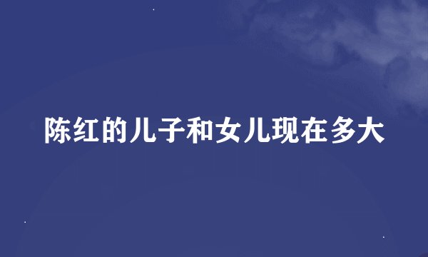 陈红的儿子和女儿现在多大
