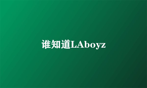 谁知道LAboyz