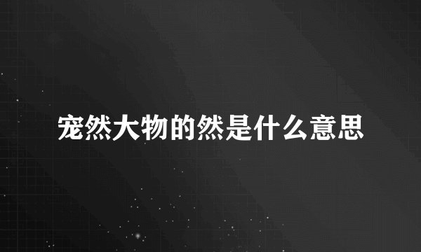 宠然大物的然是什么意思