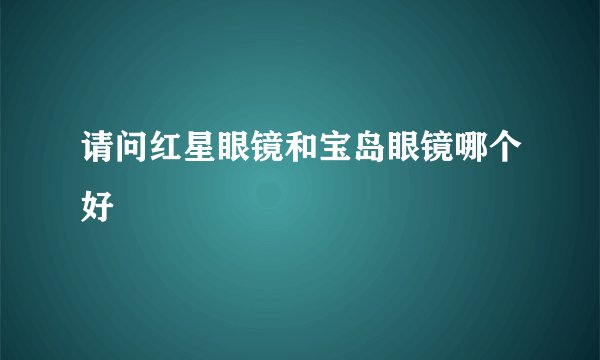 请问红星眼镜和宝岛眼镜哪个好