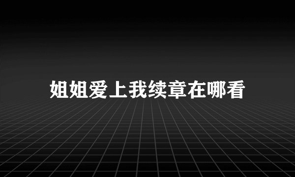 姐姐爱上我续章在哪看