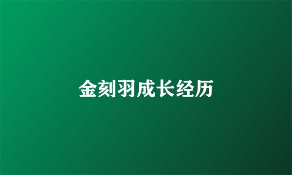 金刻羽成长经历