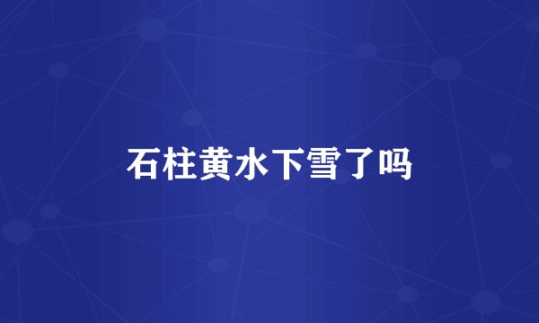 石柱黄水下雪了吗