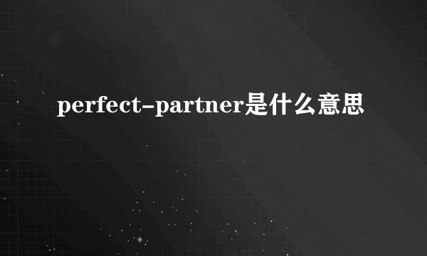 perfect-partner是什么意思