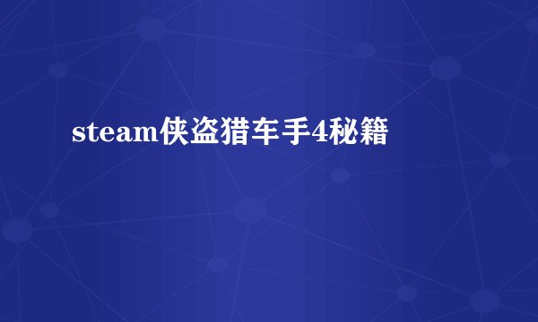 steam侠盗猎车手4秘籍