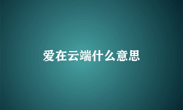 爱在云端什么意思
