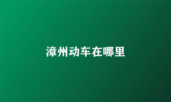 漳州动车在哪里
