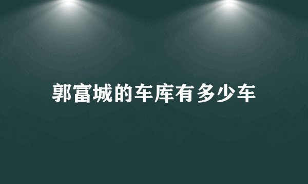 郭富城的车库有多少车