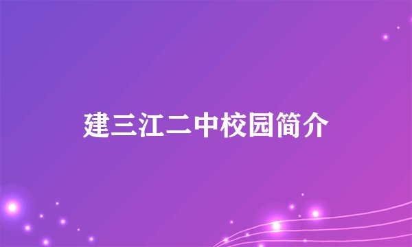 建三江二中校园简介