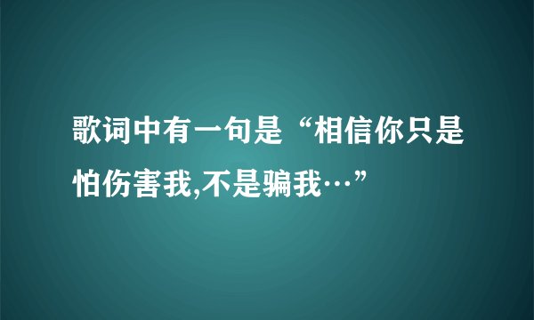 歌词中有一句是“相信你只是怕伤害我,不是骗我…”
