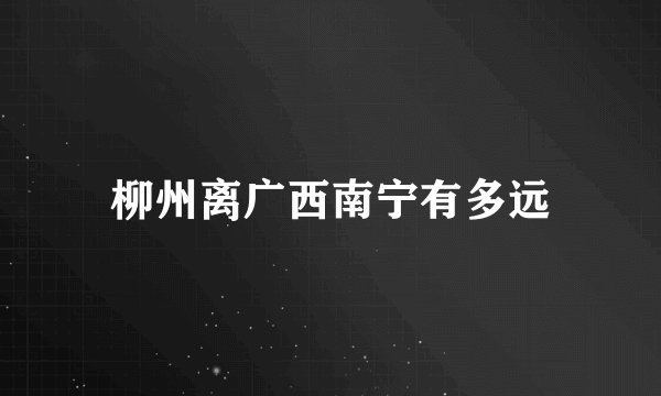 柳州离广西南宁有多远