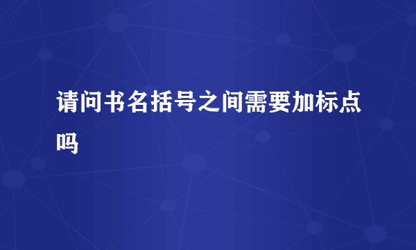 请问书名括号之间需要加标点吗