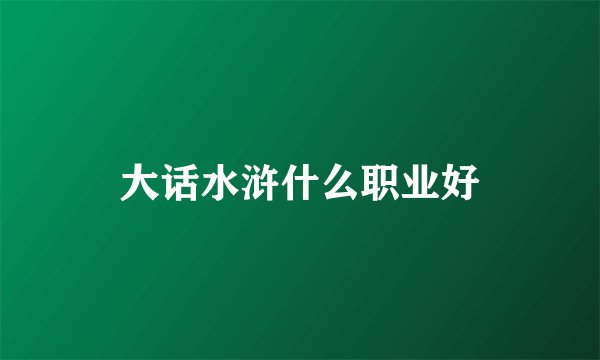 大话水浒什么职业好