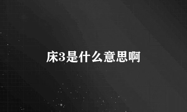 床3是什么意思啊